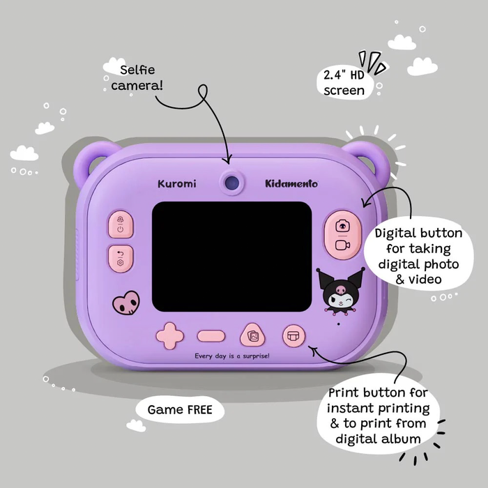 Kidamento Model P Instant Print Digital Camera for Kids - Kuromi