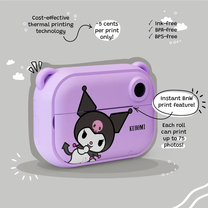 Kidamento Model P Instant Print Digital Camera for Kids - Kuromi
