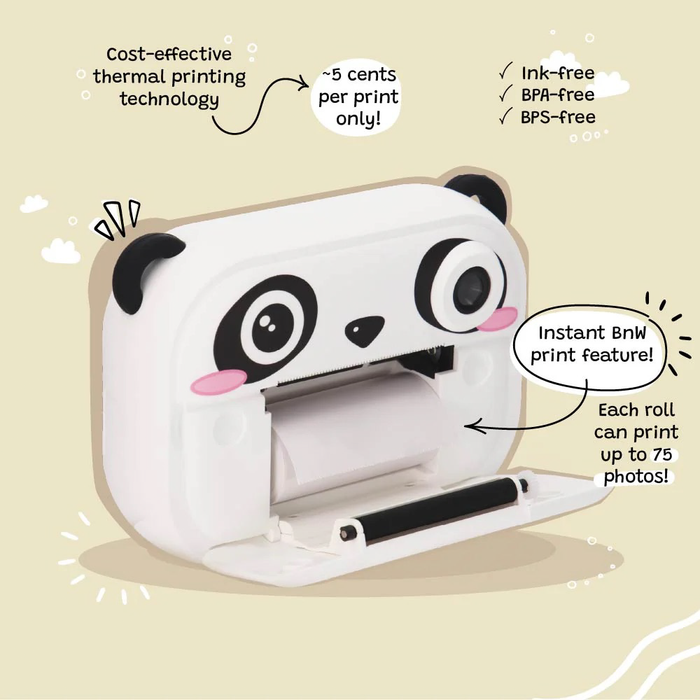 Kidamento Model P Instant Print Digital Camera for Kids - Panda