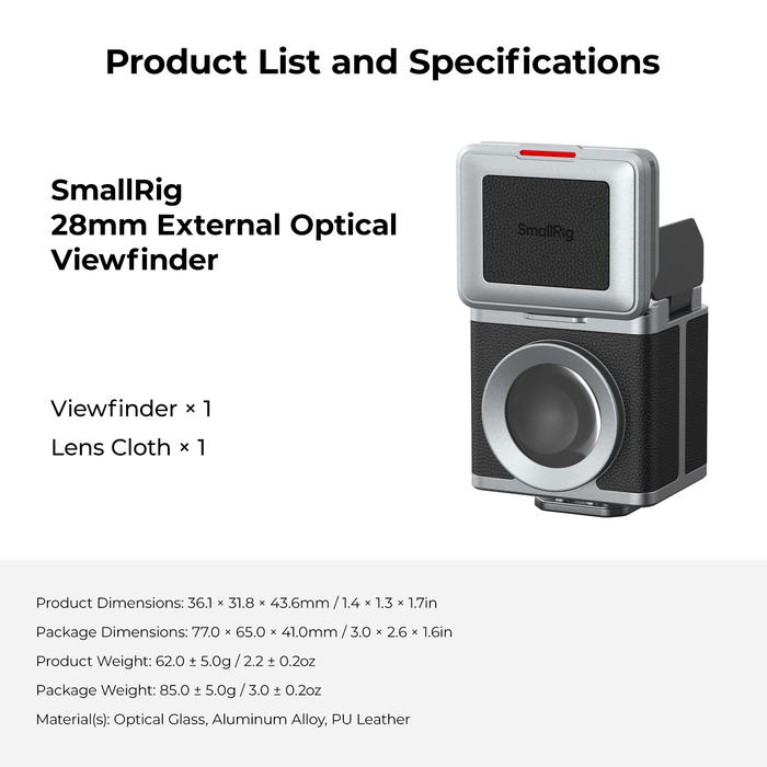 SmallRig 28mm Waist-Level External Optical Viewfinder 6127