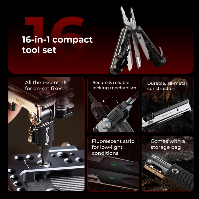 SmallRig Screwdrivers EDC Multi-Tool (16-in-1 Pocket Tool Kit) for Filmmakers & Photographers 5294