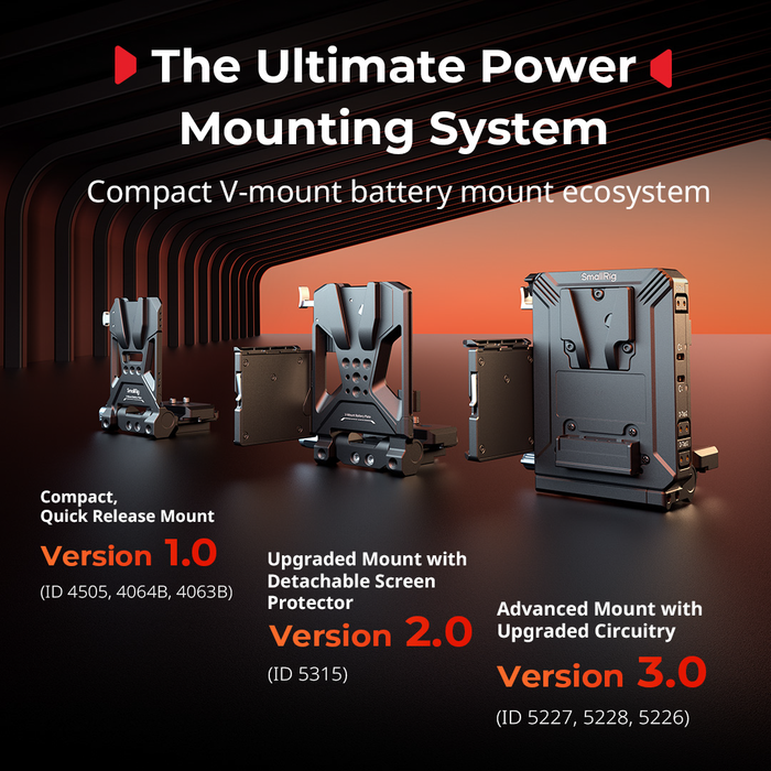 SmallRig V-Mount Battery Mount Plate Kit with Screen Protector, 65W PD Charging, LCD Bracket & Tool-Free Arca-Swiss QR Plate 5315