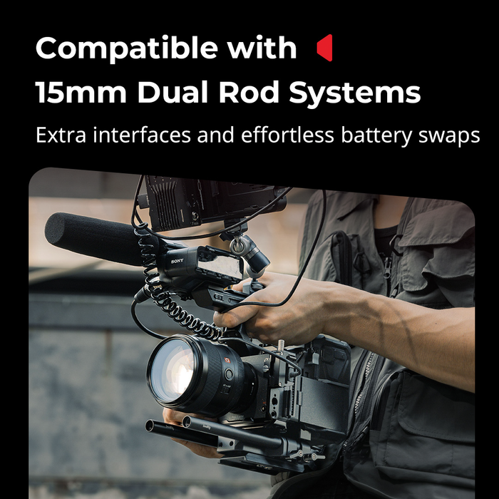 SmallRig V-Mount Battery Mount Plate Kit with Screen Protector, 65W PD Charging, LCD Bracket & Tool-Free Arca-Swiss QR Plate 5315