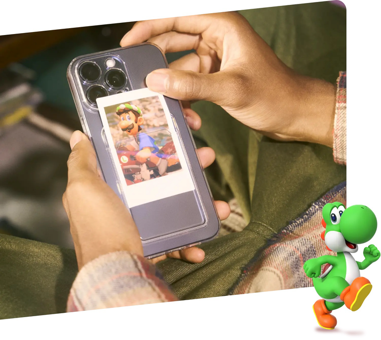 Fujifilm Instax Mini Link 3 Smartphone Printer and "? Block" Design Silicone Case Bundle