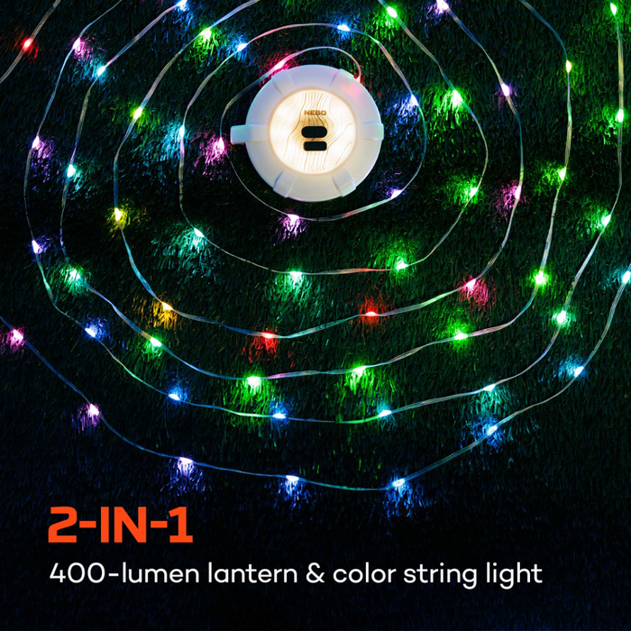 Nebo Luna 400+ Lantern & Retractable Color String Light