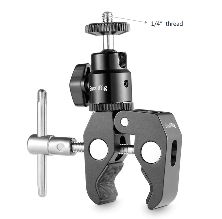SmallRig Super Clamp Mount with 1/4" Screw Ball Head Mount 1124