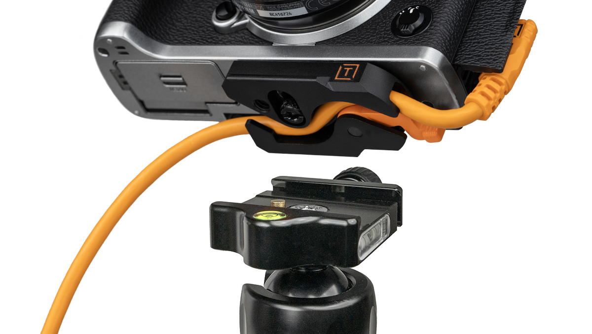 Tether Tools LeverLock & Cable Kit, Optima 10G, Straight to Right, Cable Ties, 15' - High-Visibility Orange