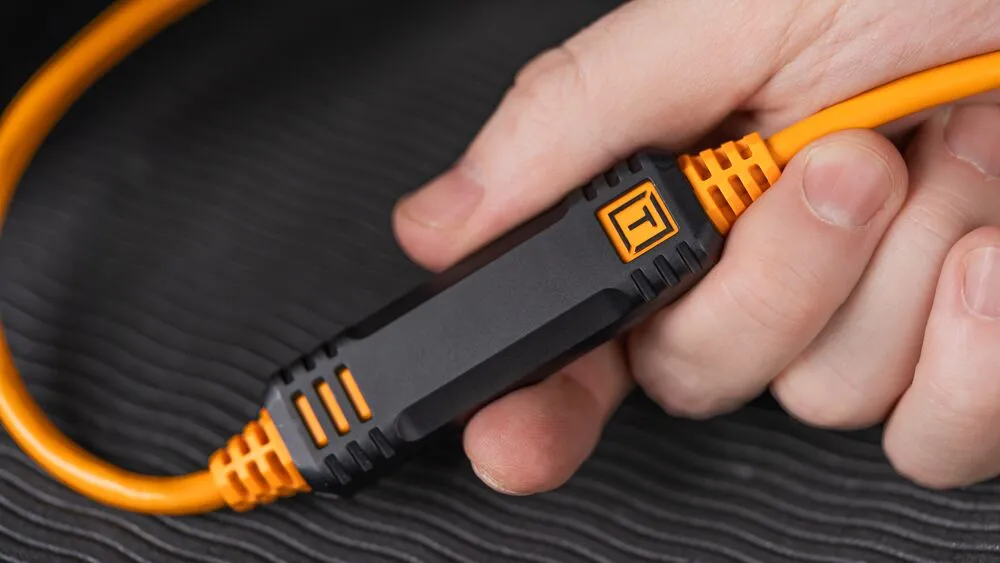 Tether Tools LeverLock & Cable Kit, Optima 10G, Straight to Straight, Cable Ties, 15' - High-Visibility Orange