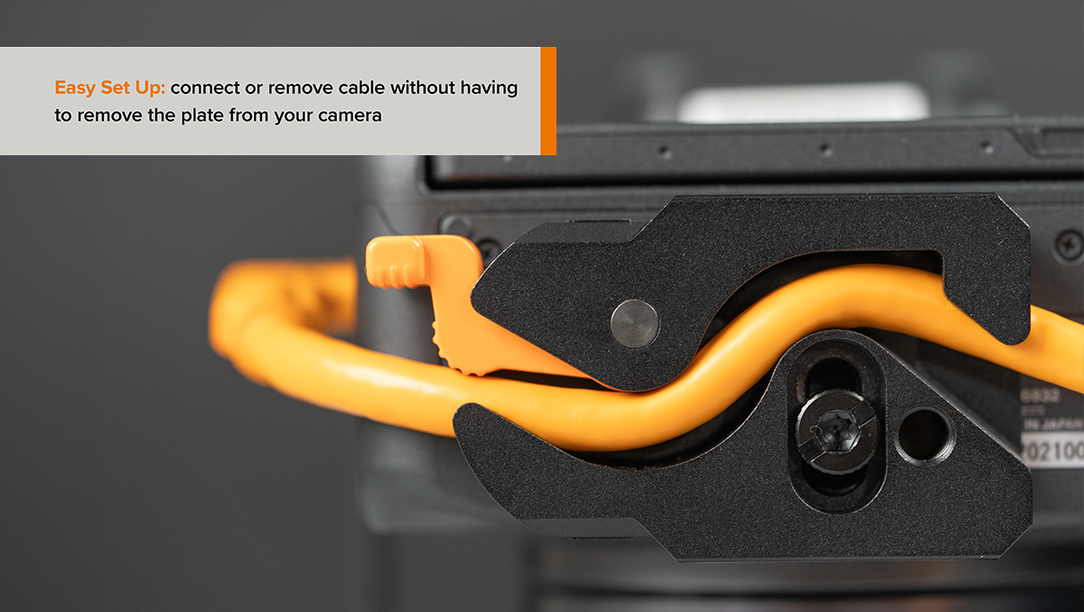 Tether Tools LeverLock & Cable Kit, Optima 10G, Straight to Straight, Cable Ties, 15' - High-Visibility Orange
