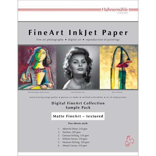 Hahnemühle Matte Textured FineArt Inkjet Paper Sample Pack (8.5 x 11", 10 Sheets)