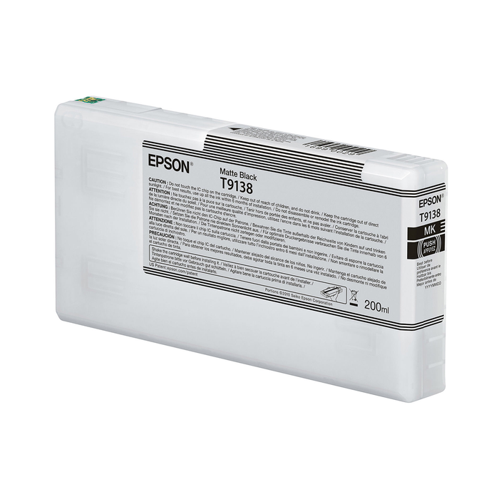 Epson T9138 UltraChrome HDX Matte Black Ink Cartridge for SureColor SC-P5000 Printers - 200 mL