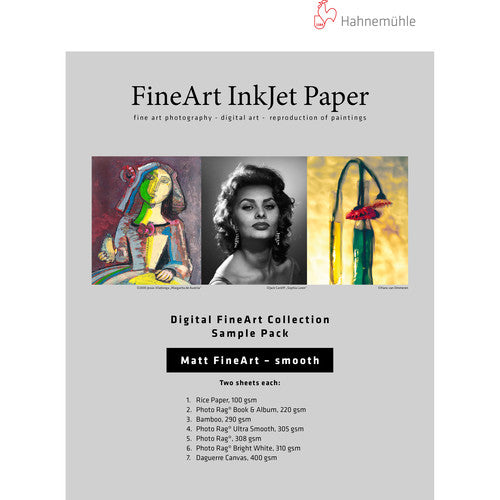 Hahnemühle Matte Smooth FineArt Inkjet Paper Sample Pack (13 x 19", 12 Sheets)