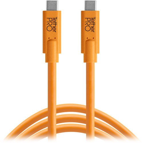 Tether Tools TetherPro USB Type-C Male to USB Type-C Male Cable, 15' - Orange