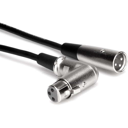 Hosa Technology 3-Pin XLR Male to XLR Angled Female Balanced Interconnect Cable - 1.5'