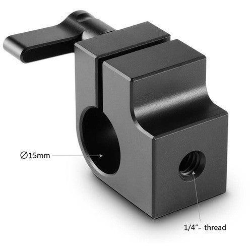 SmallRig Single 15mm Rod Clamp with Two 1/4"-20 Threads