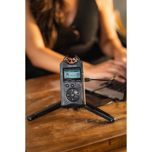 Tascam DR-40X 4-Channel / 4-Track Portable Audio Recorder with Adjustable Stereo Microphone