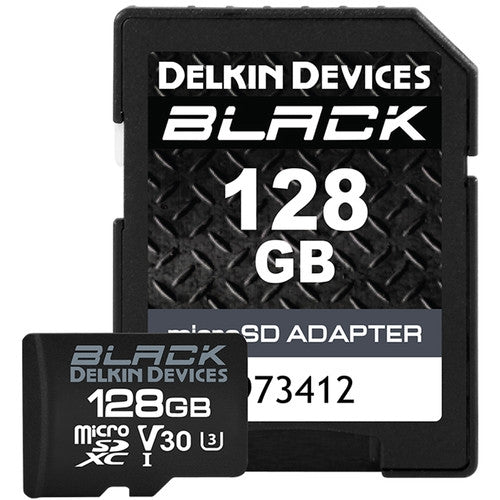 Delkin Devices 128GB BLACK UHS-I microSDXC Memory Card with SD Adapter