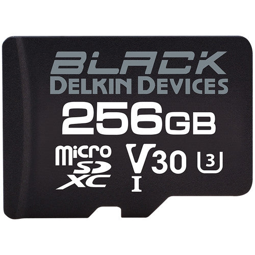 Delkin Devices 256GB BLACK UHS-I microSDXC Memory Card with SD Adapter