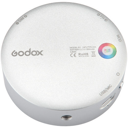 Godox Round Mini RGB LED Magnetic Light - Silver