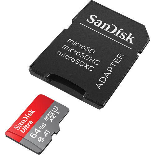 SanDisk 64GB Ultra UHS-I microSDXC Memory Card with SD Adapter