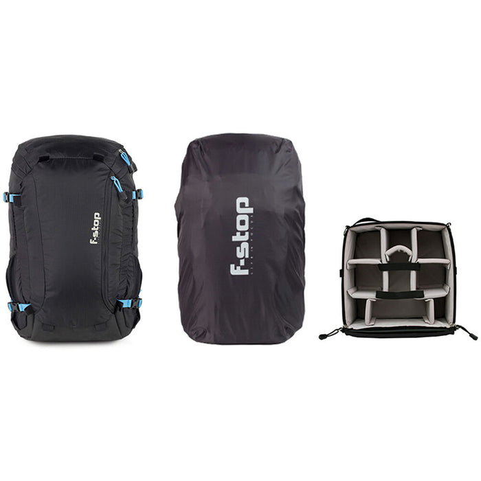 F-Stop Mountain Series Kasmir UL 30L Backpack Essentials Bundle - Black/Blue