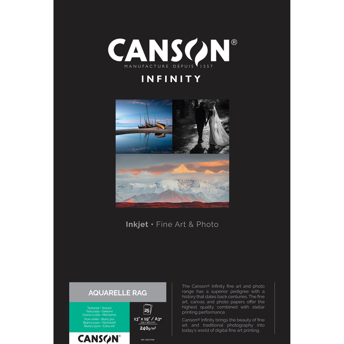 Canson Infinity Arches Aquarelle Rag Paper, 13 x 19" - 25 Sheets