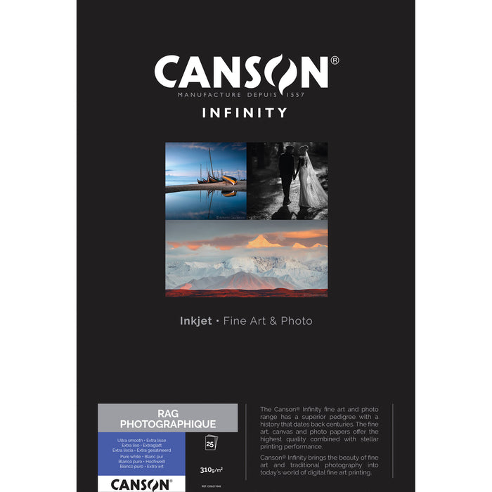 Canson Infinity Rag Photographique Paper, 310 gsm, 11 x 17" - 25 Sheets
