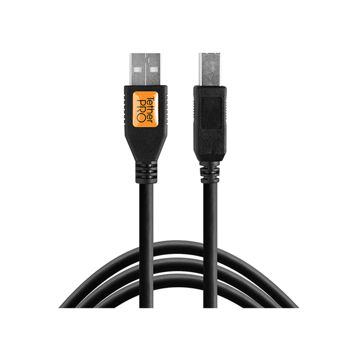 Tether Tools TetherPro USB 2.0 Type A To Type B Male Cable - Black, 15'