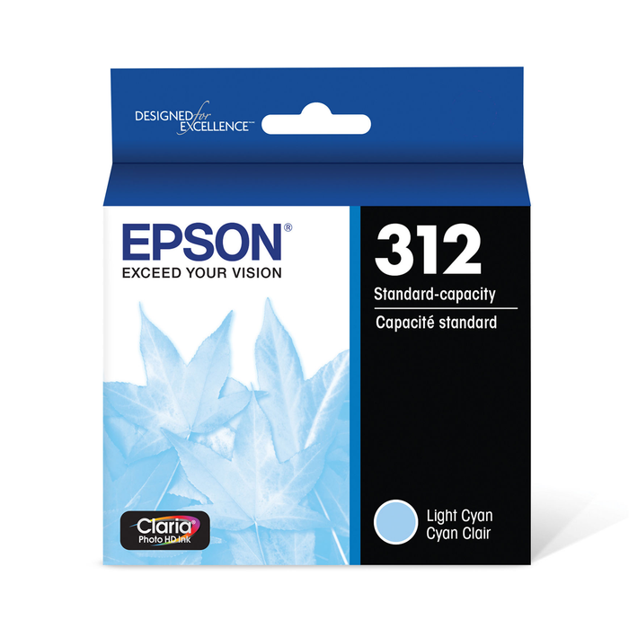 Epson 312 Claria Photo HD Light Cyan Ink Cartridge for select Expression Printers