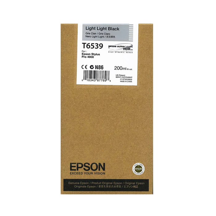Epson T653900 UltraChrome HDR Light Light Black Ink Cartridge for Stylus Pro 4900 Printers - 200mL