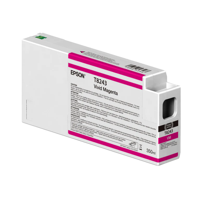 Epson T824300 UltraChrome HD Vivid Magenta Ink Cartridge for Select SureColor P-Series Printers - 350mL