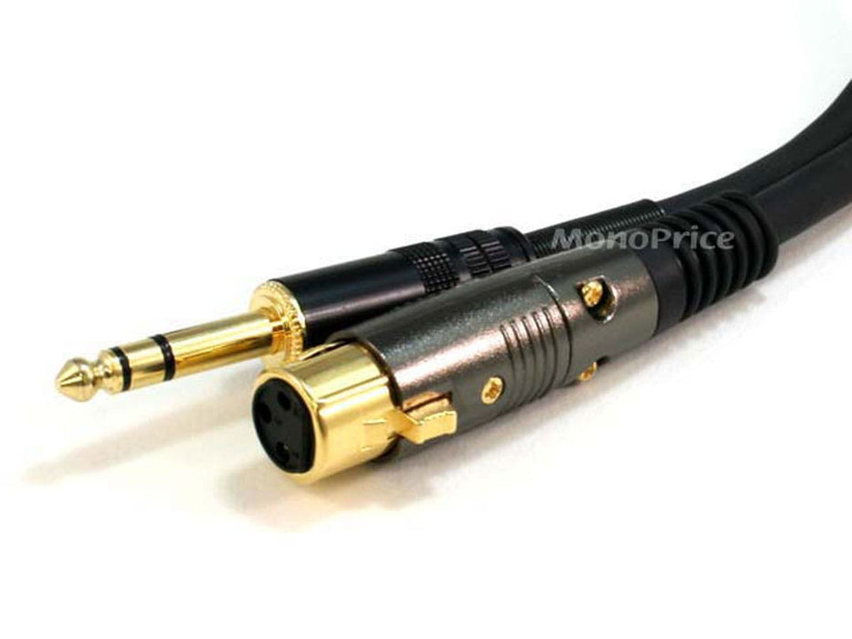 Monoprice 1.5ft Premier Series XLR Female to 1/4in TRS Male Cable, 16AWG (Gold Plated)