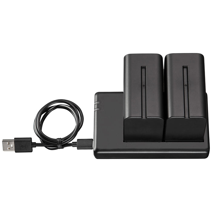 Westcott NP-F970 Dual Battery Pack with Charger (2-pack L-Series 7.4V 6600mAh 48.8Wh)