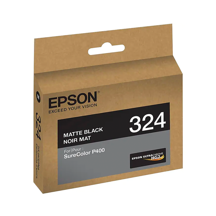 Epson T324 UltraChrome HG2 Matte Black Ink Cartridge for SureColor P400 Printer - 14mL