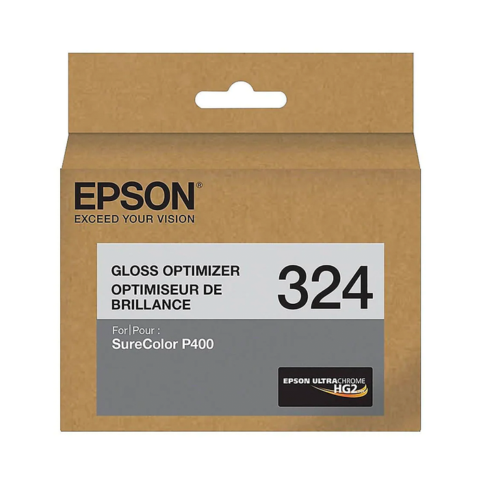 Epson T324 UltraChrome HG2 Gloss Optimizer Ink Cartridge for SureColor P400 Printer, 2 Pack - 14mL
