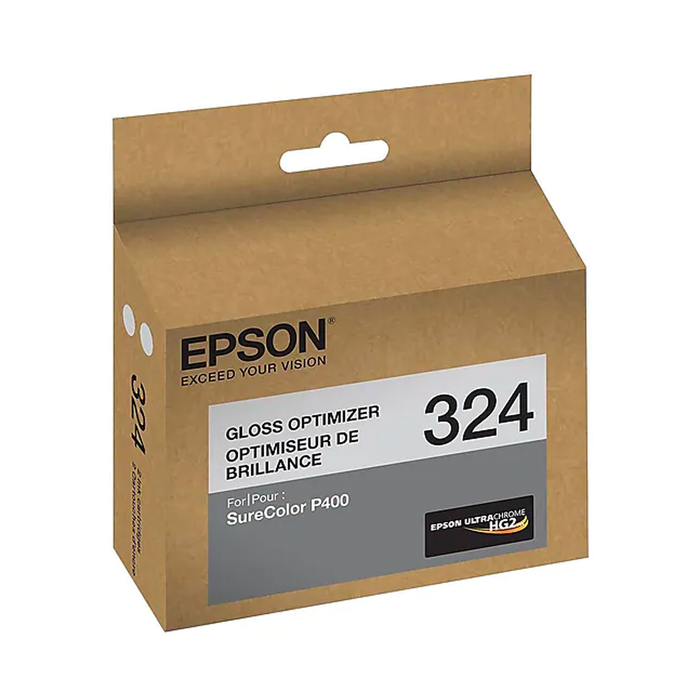 Epson T324 UltraChrome HG2 Gloss Optimizer Ink Cartridge for SureColor P400 Printer, 2 Pack - 14mL