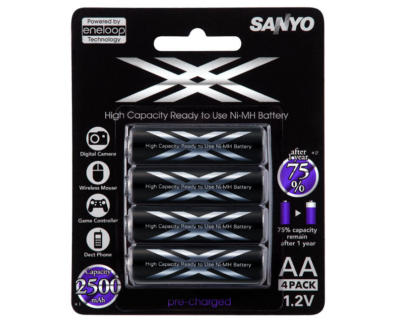 Panasonic/Sanyo Eneloop, 1900 mAh rechargeable AA (4x)