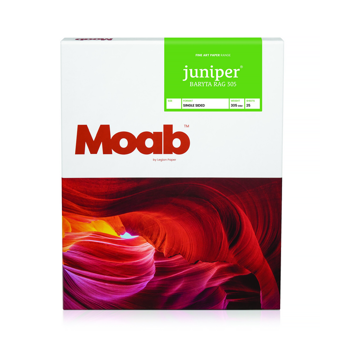 Moab Juniper Baryta Rag 305, 11" x  14" - 25 Sheets