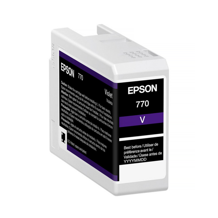 Epson T770 UltraChrome PRO10 Violet Ink Cartridge for SureColor P700 Printer - 25mL
