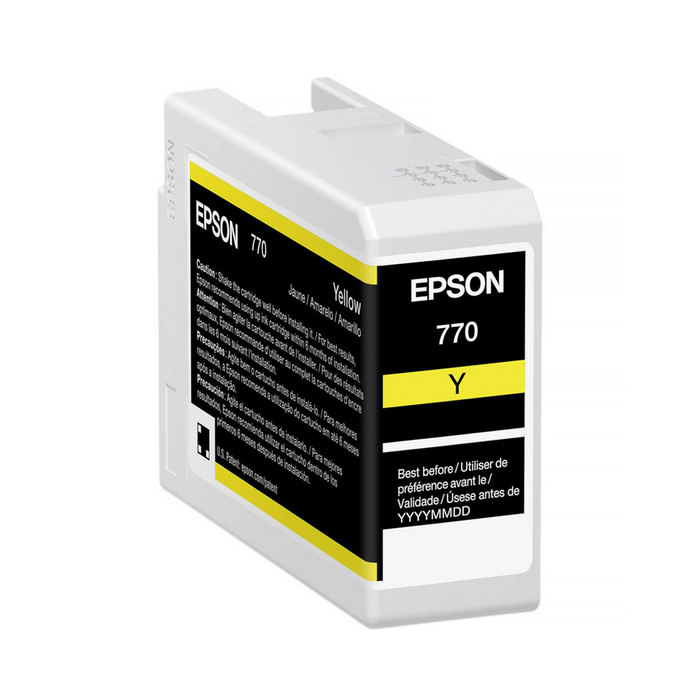 Epson T770 UltraChrome PRO10 Yellow Ink Cartridge for SureColor P700 Printer - 25mL