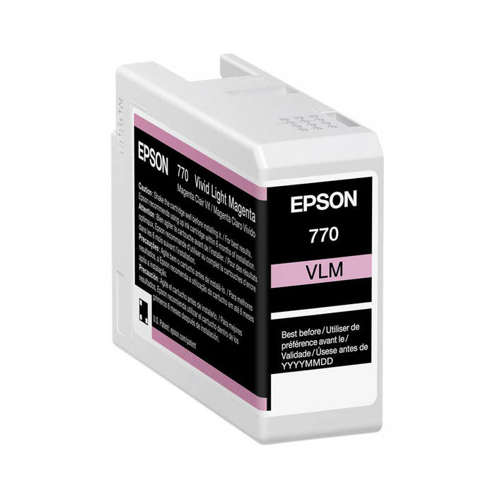 Epson T770 UltraChrome PRO10 Vivid Light Magenta Ink Cartridge for SureColor P700 Printer - 25mL