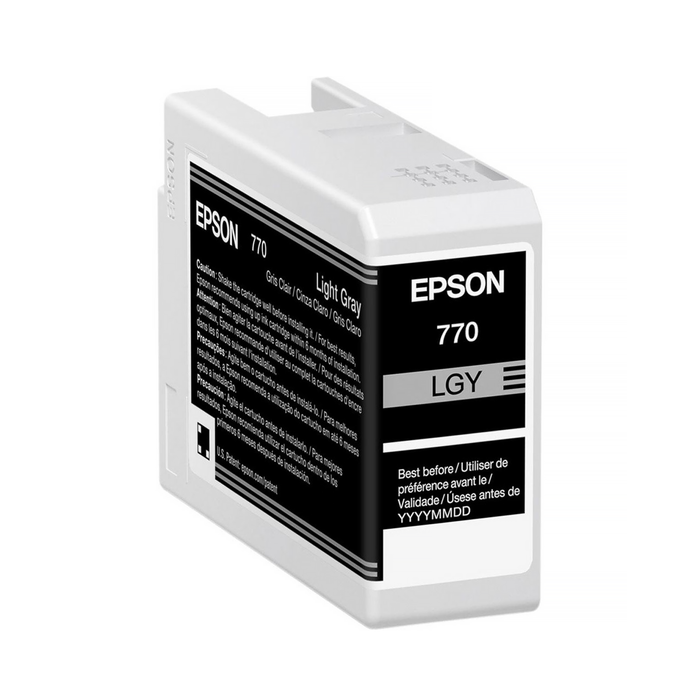 Epson T770 UltraChrome PRO10 Light Gray Ink Cartridge for SureColor P700 Printer - 25mL