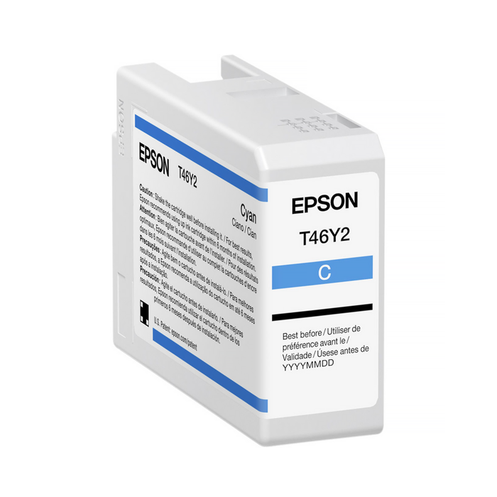Epson T46Y UltraChrome Pro10 Cyan Ink Cartridge for SureColor P900 Printer - 50mL