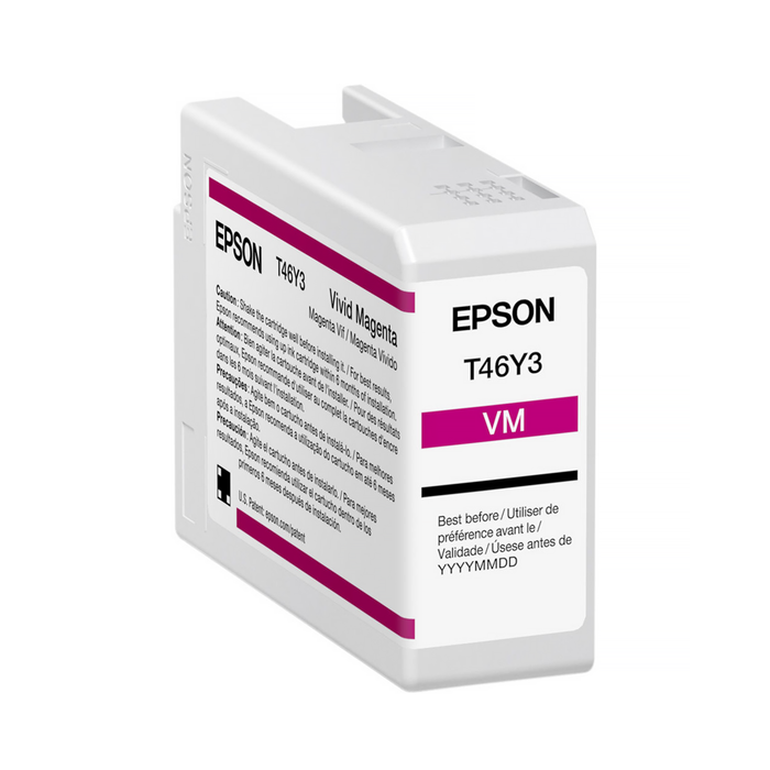 Epson T46Y UltraChrome Pro10 Vivid Magenta Ink Cartridge for SureColor P900 Printer - 50mL