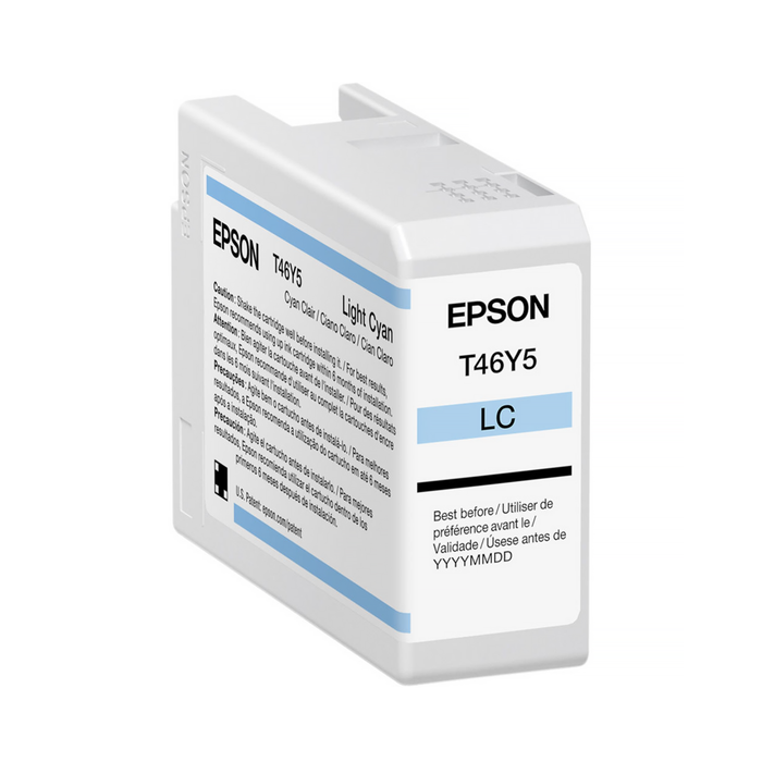 Epson T46Y UltraChrome Pro10 Light Cyan Ink Cartridge for SureColor P900 Printer - 50mL