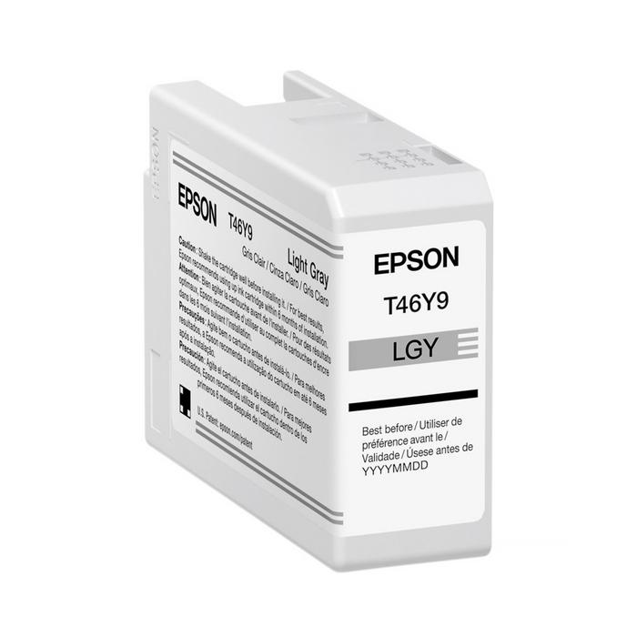 Epson T46Y UltraChrome Pro10 Light Gray Ink Cartridge for SureColor P900 Printer - 50mL