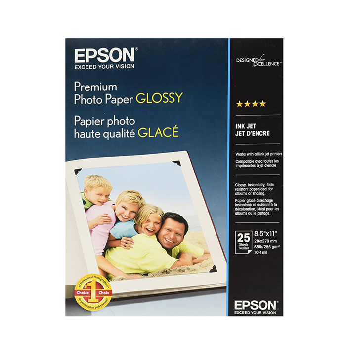Epson Premium Photo Paper Glossy, 8.5" x 11" - 25 sheets