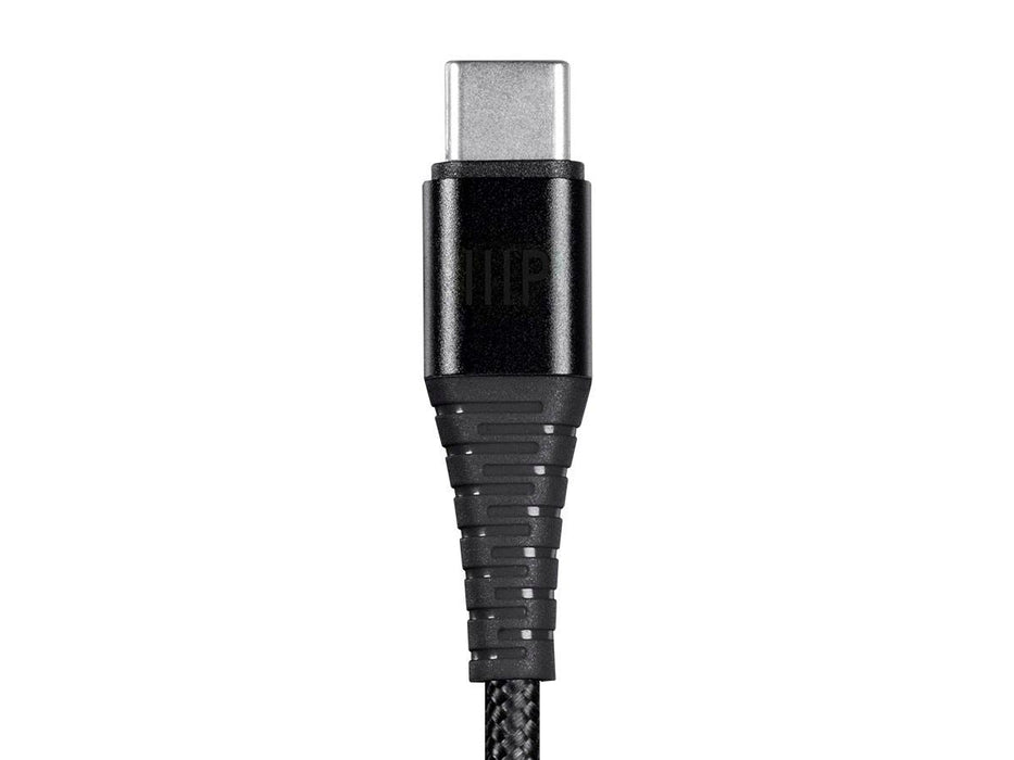 Monoprice AtlasFlex Series Durable USB 2.0 Type-C to Type-A Charge & Sync Kevlar-Reinforced Nylon-Braid Cable - 6ft, Black
