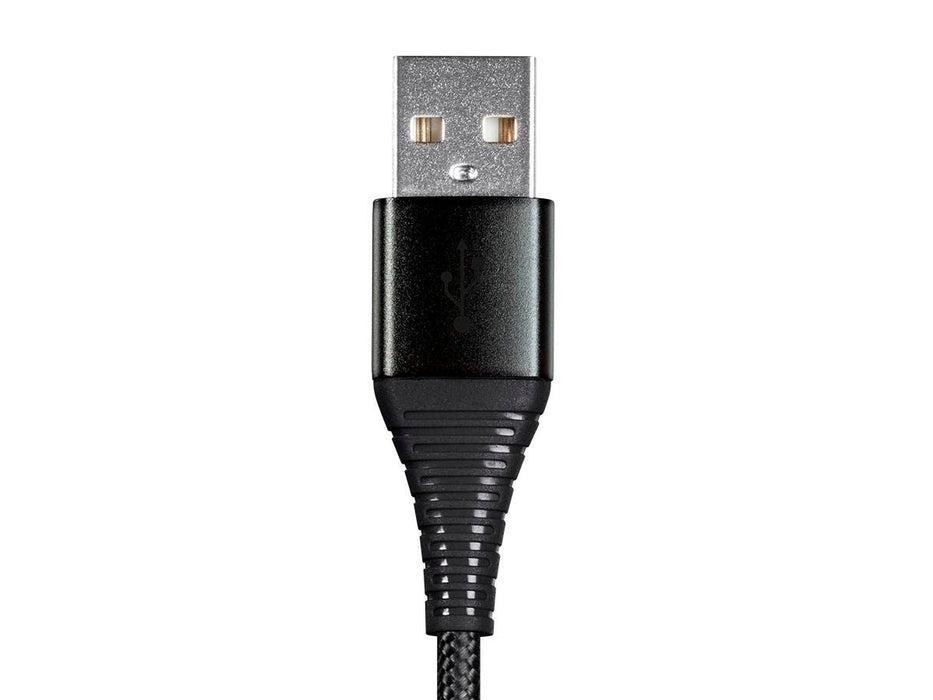Monoprice AtlasFlex Series Durable USB 2.0 Type-C to Type-A Charge & Sync Kevlar-Reinforced Nylon-Braid Cable - 6ft, Black