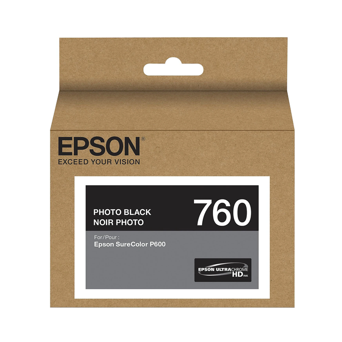 Epson T760 UltraChrome HD Photo Black Ink Cartridge for SureColor P600 Printer